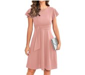 2024 Elegant Sleeves Flare A-line Skirt Casual Cocktail Party