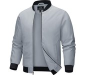 MAGCOMSEN Men's Bomber Jacket Lightweight Jacket Full Zip Light Waterproof Windbreaker Casual Stylish Golf outdoor Sport Coats