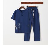 Men's Chinese style clothing Men Liinen Hanfu Tai Chi Uniform Shirt