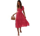 Vestido de verano con estampado Floral para mujer, Vestido corto de media manga, a la moda, para vacaciones y fiestas