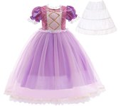 Girl Rapunzel Costume Birthday Party Tangled Magic Hair Princess Cosplay Dress Carnival Halloween Fantasy Role Playing Outfits