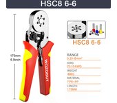 Tubular Terminal Crimping Tool Crimping Pliers HSC8 6-4A 0.25-10mm²/6-6A 0.25-6.0mm² Hand Tool Mini Wire Ferrule Fixture Kit