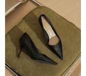[Sheepskin] High Heels Women's Stiletto Heel 2024 Spring New Pointed Shallow Mouth Temperament Commuter Shoes
