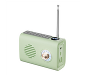Mini Portable FM Radio Outdoor Solar Radio Bluetooth Speaker with Colorful Light Support Handsfree Call -D