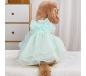 Fairy Dress Big Bow Cat Dog Wedding Dress Satin Organza Puppy Skirt Soft Cute Princess Dress Birthday Party