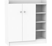 Mueble Zapatero de 2 Puertas Zapatero Estrecho con Estantes Ajustables para 12 Pares de Zapatos para Pasillo Entrada 83x30x90 cm Blanco