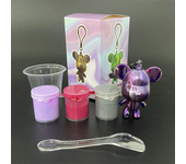 Violent Bear Keychain Sculpture Graffiti Figure DIYAnimal Fluid Pigment Handmade Toy Bearbrick Vinyl Keychain Decor Gift Statue