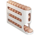 4 Layers Automatic Scrolling Egg Rack Holder Large-capacity Household Refrigerator Organizer Automatic Scrolling