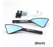 For Yamaha FZ25 FZ-25 Universal Motorcycle Accessories CNC Aluminum Blue Lens Rear View Side Mirror Laser Logo(FZ25)