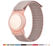 AirTag Bracelet for Kids, Apple Air Tag Protective Cover with Nylon Wristband, Anti Lost GPS Trackers Case Cover Elastic Watch Band for Toddlers Girls Boys Elders (Blue)