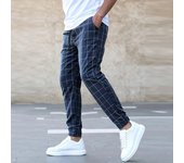 Men's casual checkered rope pants, urban fashion, novelty