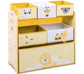 Estantería para niños de Madera, Sweet Safer, con 6 cajones de Almacenamiento para Juguetes y Libros, Color Amarillo