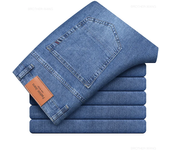 Pantalones hombre, vaqueros, algodón elástico, 3 colores, informal, verano 2024