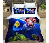 Japanese Games Super Mario Pattern Quilt Cover With Pillowcases Microfiber 3D Digital Printed Bedding Set Twin Full Queen King