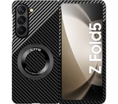 Carbon Fiber For Samsung Galaxy Z Fold 5 Case Magnetic Bracket Ring Protection Cover