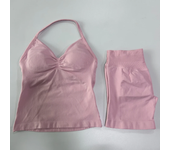 Women's Impact Gym Set, baless sleeveless T-shirt, high waisted seamless shorts, gym  sportswear, training set, 2 pieces.