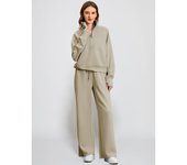 Women's two-piece zipper sweatshirt, wide leg sweatpants, women's casual suit