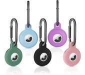 4 Pack Silicone with Keychain, Air Holder for Airtag GPS Tracker, Soft Full-Body Shockproof Apple Tag