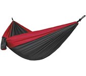 Hamaca Doble para Acampar, Hamaca 270x140 cm Nylon Ligero paracaídas portátil, Adecuado para Viaje de Mochila Azul Playa