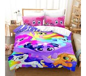Little Pony Bedding Set,Cartoon Children My Pony Quilt Cover,2-3 Pieces Sets Kids Adult Size Cute Print Decor Gifts