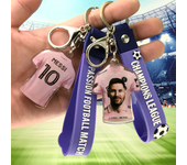 Football Star Keychain Messi Ronaldo Mbappe Neymar Preliminaries Peripheral Car Backpack Keyring Pendant Birthday Sports Gifts