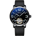 AILANG-reloj mecánico automático para hombre, cronógrafo deportivo, resistente al agua, de cuero, de negocios