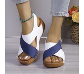 Sandalias de tacón de cuña para mujer, zapatos de moda de verano