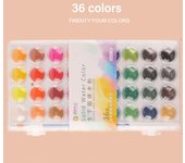 with Water Brush Pen Watercolor Paint Set Solid 8/12/18/28/36/48 Painting Pigment Set Plastic Box Watercolor Pigment