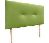 Cabecero de Polipiel o Tela Acualine Liso con Botones y Patas Tapizado de Alta Gama Cabezal Lujo Cama Dormitorio Moderno Acolchado (Tela Beige, 145x105cm (Camas 120/135/140))