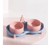 Pet Supplies Leak-proof Ceramic Pet Bowl Anti-knock Sunflower Dog Food Container Non-slip Tilt Design Cat Double Bowl Puppy