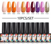 Arte Clavo gel pulido conjunto 10 piezas barniz de gel 8ml remojo semipermanente de uñas en la superficie mate LED ultravioleta