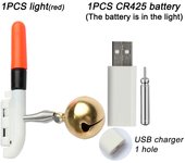Fishing Light Stick Rod Bell Luminous Float LED CR425 3.6V Lithium Battery USB Charge Tackle RGB Night Bright Fluorescent Lamp
