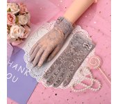 Gloves Embroidered Sun-proof Lace Party Women Flower Driving Lace Mitten Thin Gloves Five Fingers Mitts Touch Screen Mittens
