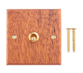 86 Type Solid Wood Panel Switch Wall Light Retro Brass Toggle Switch Wood Grain Electrical Switch Socket 1- Switch