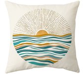 Fundas Cojín Bohemio 2025, Estampado Botánico con Lino Orgánico para Sofá y Cama,  Decoración Hogar Boho Chic, Artesanía Moderna