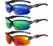 Gafas de sol deportivas polarizadas para hombre: gafas de sol de media montura con protección UV para correr y pescar