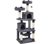 Rascador para Gatos de 158 cm Grande Arbol para Gatos Adultos Torre de Gatos Casita Juego para Mascota Gris Oscuro