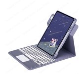 360 Rotation Keyboard Case with Pencil Holder for iPad Pro M4 11 inch 2024 Spanish keyboard with Touchpad Vertical Stand Case
