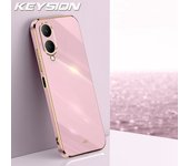 KEYSION Luxury Plating Case for VIVO Y17S Y16 Y15S Y15A Y02A T Y01 TPU Silicone Square Shockproof Phone Cover for VIVO Y100 5G
