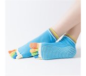 Women Yoga Sock Anti-slip Five Fingers Backless Cotton Silicone Non-slip 5 Toe Winter Female Socks Ballet Gym calcetines dedos