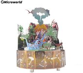 3D Metal Colorful Puzzle Toy Amusement Park Rotating Music Box Model Kits DIY Jigsaw Desktop Decoration Gifts For Girls Children