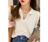 Suéter con cuello tipo Polo, jerséis, Tops de manga larga para mujer, ropa de otoño e invierno, Jersey suave de punto ajustado, ropa de calle, suéter Simple