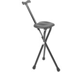 Bastones para Mayores con Silla (Altura 87 cm), Bastón Asiento Plegable 3 Patas, Aluminio, Negro