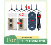 15 Pcs for Eufy Omni C20 Sweeping Robot Accessories Cleaner Parts Replacement Main Side Brush Mop Filter Set Dust Bag