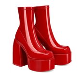 Ankle Boots Women Fashion High Platform Shaped High Heel Boots Chunky Heels Zipper Designer Shoes 44 Platform Shoes Women Shoes