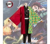 Conjunto de disfraz de cosplay de Demon Slayer para niños, traje de Tanjirou Nezuko para adultos