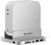 Minisopuru iExpandMate MINI218B PRO Mac mini M4 Dock & Stand with M.2 NVMe SSD Enclosure, 10Gbps USB C/A, TF& SD, 2X USB A 2.0, Audio Jack, 8 in 1 Mac mini Hub for Mac mini M4/M4 Pro 2024