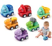 Coche de juguete para bebé de 6 piezas, coche a cuerda para bebé, coches de juguete press & go, coche de juguete dinosaurio