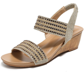 Sandalias Romanas Con Diamantes Para Mujer, Zapatos De Verano, Tacón De Cuña, Cómodos