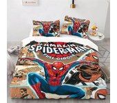 Spider-Man Printed Bedding Set Comic Book Comforter Set Kids Duvet Cover Bedding Set Deluxe 3 Piece Gift Set Full Size